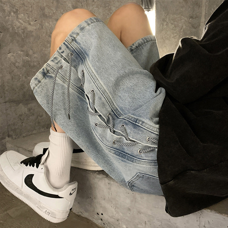Men Jeans Loose Summer Casual Retro Shorts