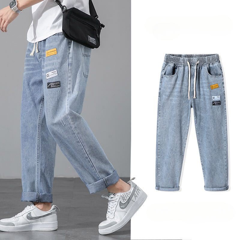 Men Jeans Summer Spring and Autumn Straight Loose Casual Trousers