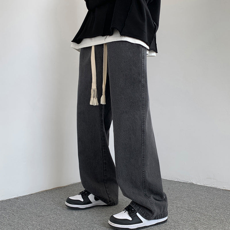 Men Jeans Baggy Straight Trousers Casual Trousers