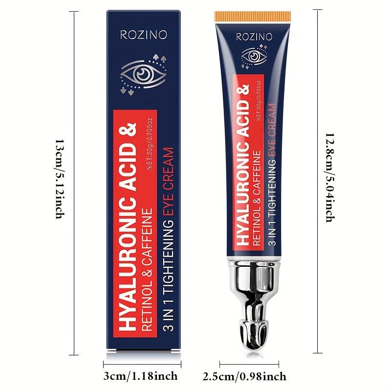 ROZINO 6% Caffeine Eye Cream with 1% Retinol & Hyaluronic Acid for Dark Circles & Wrinkles, 0.71 fl oz