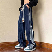 Men Jeans Autumn Loose Straight Wide Leg Pants