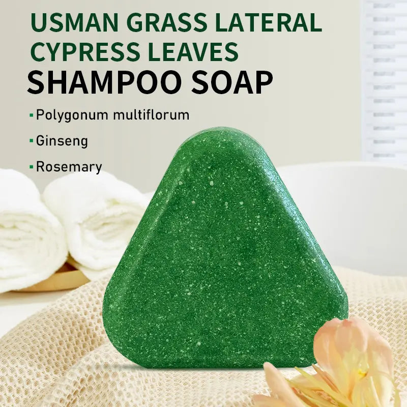 ROZINO Herbal Shampoo Bar with Usman Grass, Ginseng & Rosemary for Thinning Hair
