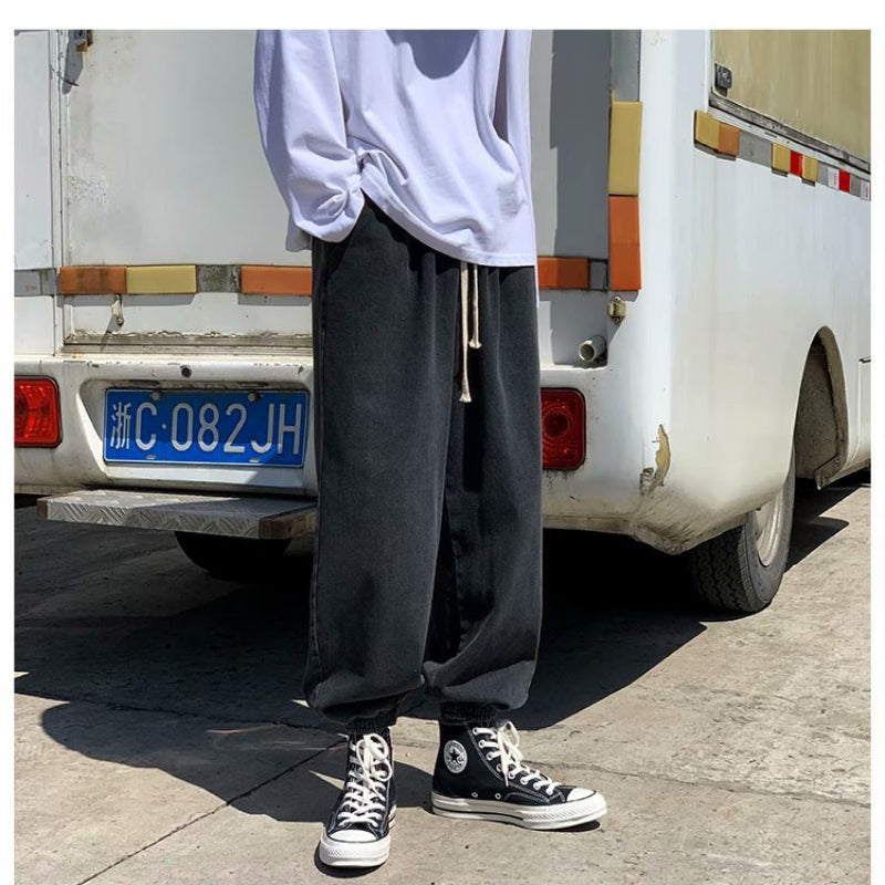 Men Jeans Straight Loose Tappered Trousers