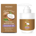 ROZINO Coconut Oil Hair Removal Cream | Gentle & Painless Depilatory for Face, Lips, Arms & Legs | 100g