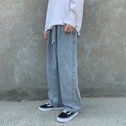 Men Jeans Loose Straight Wide Leg Pants