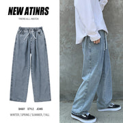 Men Jeans Loose Straight Wide Leg Pants