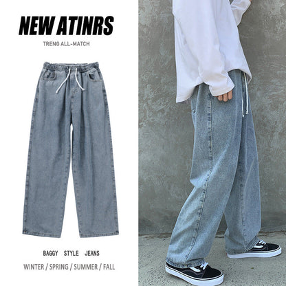 Men Jeans Loose Straight Wide Leg Pants