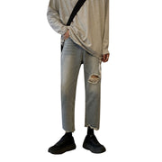 Men Jeans Spring/Summer Ripped Jeans Baggy Straight Trousers