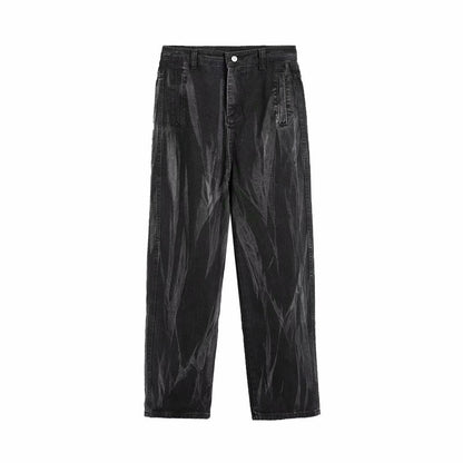 Men Jeans Loose Straight Straight-Leg Wide-Leg Pants