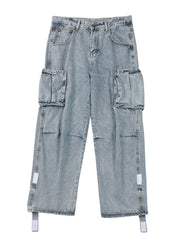 Men Jeans Wide Leg Jeans Men Straight Loose Trousers