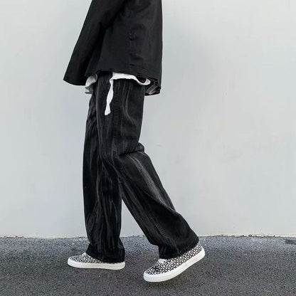 Men Jeans Loose Straight Straight-Leg Wide-Leg Pants