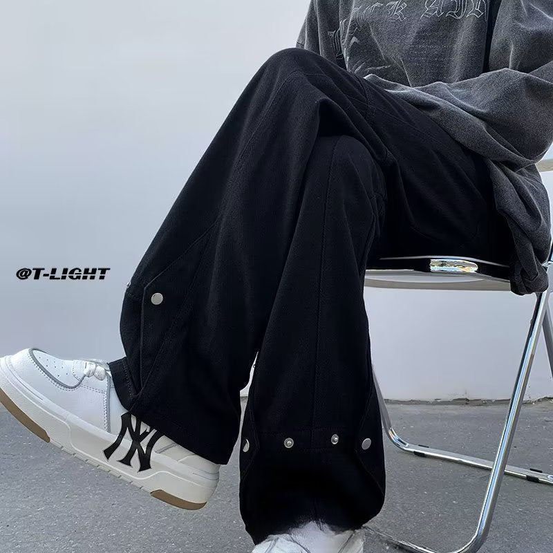 Men Jeans White Jeans Men Spring Retro Straight-Leg Pants Loose Casual Trousers