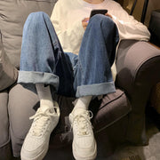 Men Jeans Straight Loose Retro Casual Pants