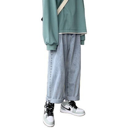 Men Jeans Straight Loose Retro Casual Pants