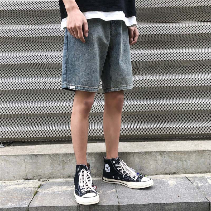 Men Jeans Summer Loose Straight Denim Shorts