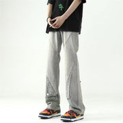 Men Jeans Loose Jeans Summer Oversize Skinny Wide-Leg Straight Pants