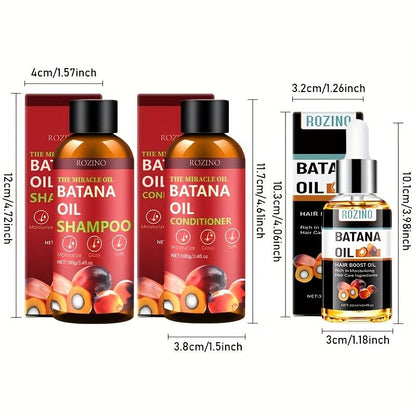 Batana Oil Shampoo and Conditioner Set, Batana Oil for Hair Growth Shampoo, Hair Thickening Product for Women and Men Daily Hair Care, Hair Regrowth Shampoo for Thinning Hair & Hair Loss