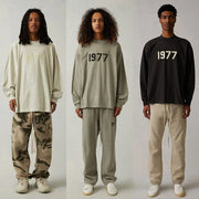 Fog Essentials Long Sleeve T-Shirt Unisex Flocking Logo Loose Sweater