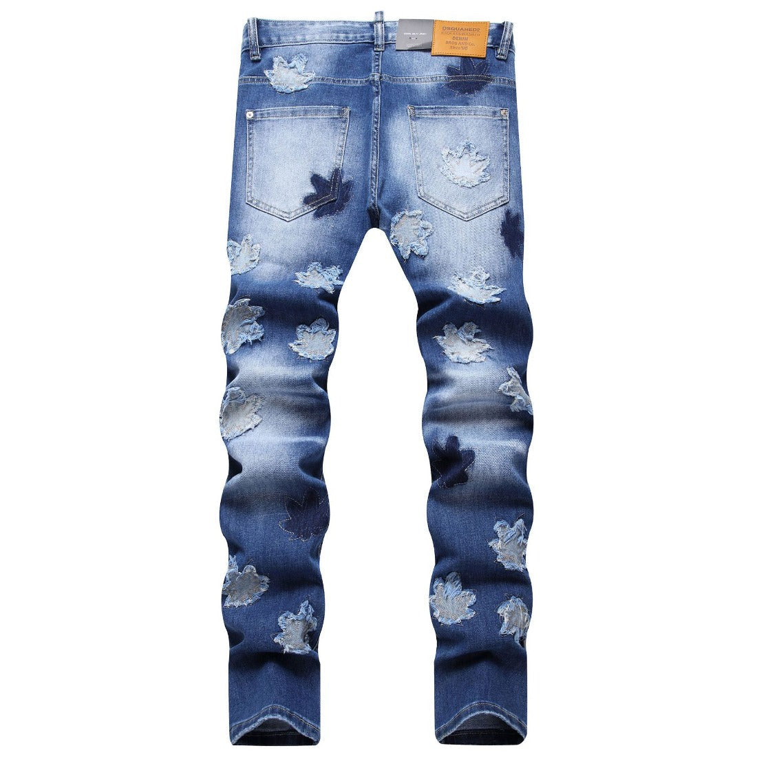DSQ2 Jeans Maple Leaf Stickers Broken Copper Jeans