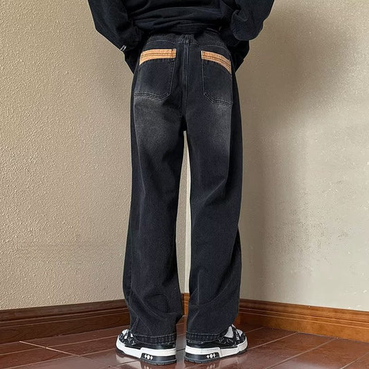 Men Jeans Loose Straight Wide Leg Pants