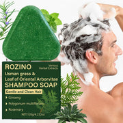 ROZINO Herbal Shampoo Bar with Usman Grass, Ginseng & Rosemary for Thinning Hair