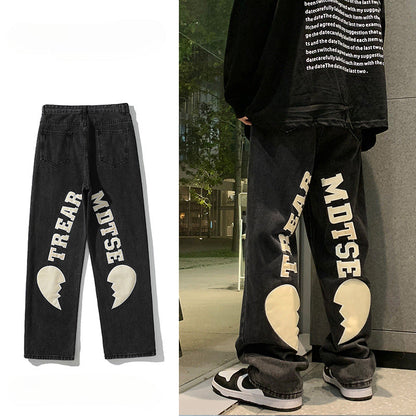 Men Jeans Spring and Autumn Loose Denim Trousers