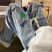 Men Jeans Cargo Jeans Loose Straight Wide Leg Casual Trousers