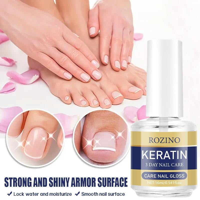 ROZINO 3-Day Nail Care Treatment - Keratin & Amino Acid Formula, 3 Pack