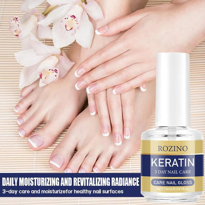 [3 bottles]ROZINO 3 Days Nail Care Keratin Amino Acid Formula for Superior Nail Nourishment Lightweight Moisture Boosting Daily Manicure 16ml