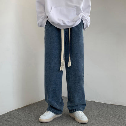 Men Jeans Baggy Straight Trousers Casual Trousers