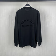Fog Essentials Long Sleeve T-Shirt Silicone Logo Loose Crew Neck Long Sleeve T-Shirt