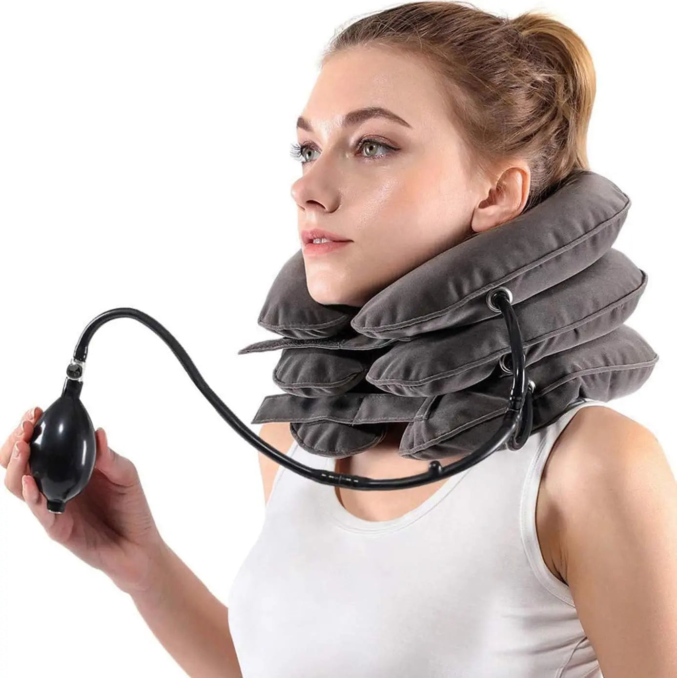 Inflatable Cervical Neck Traction Device for Pain Relief - Adjustable, Portable