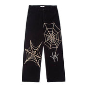 Men Jeans Winter Print Loose Wide Leg Jeans