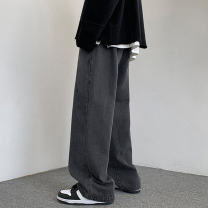 Men Jeans Baggy Straight Trousers Casual Trousers