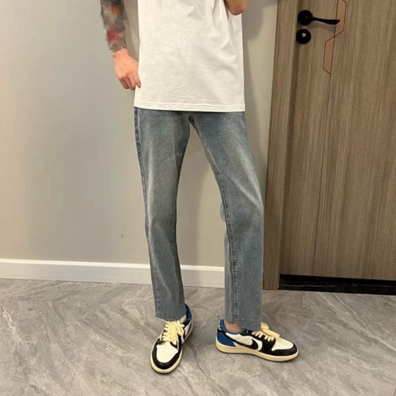 Men Jeans Summer Straight Jeans Loose Casual Pants