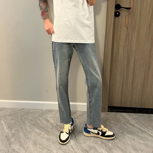 Men Jeans Summer Straight Jeans Loose Casual Pants