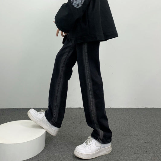 Men Jeans Hip Hop Straight Slimming Loose Jeans