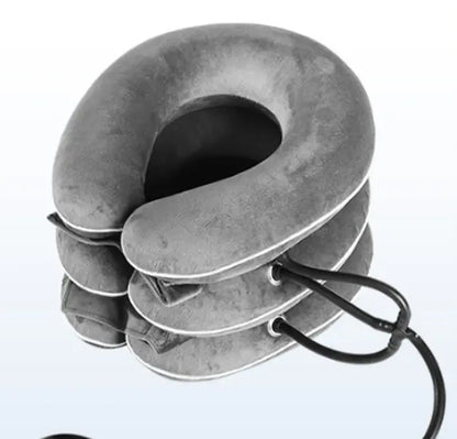 Ergonomic Inflatable Cervical Neck Traction Device - Chiropractor-Recommended for Neck Pain Relief, Herniated Discs & Tension - Adjustable Support, Lightweight & Portable for Work/Travel