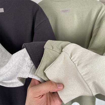 Fog Essentials Long Sleeve T-Shirt Unisex Flocking Logo Loose Sweater