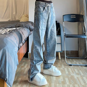 Men Jeans Embroidered Breasted Casual Trousers Loose Hip Hop Jeans