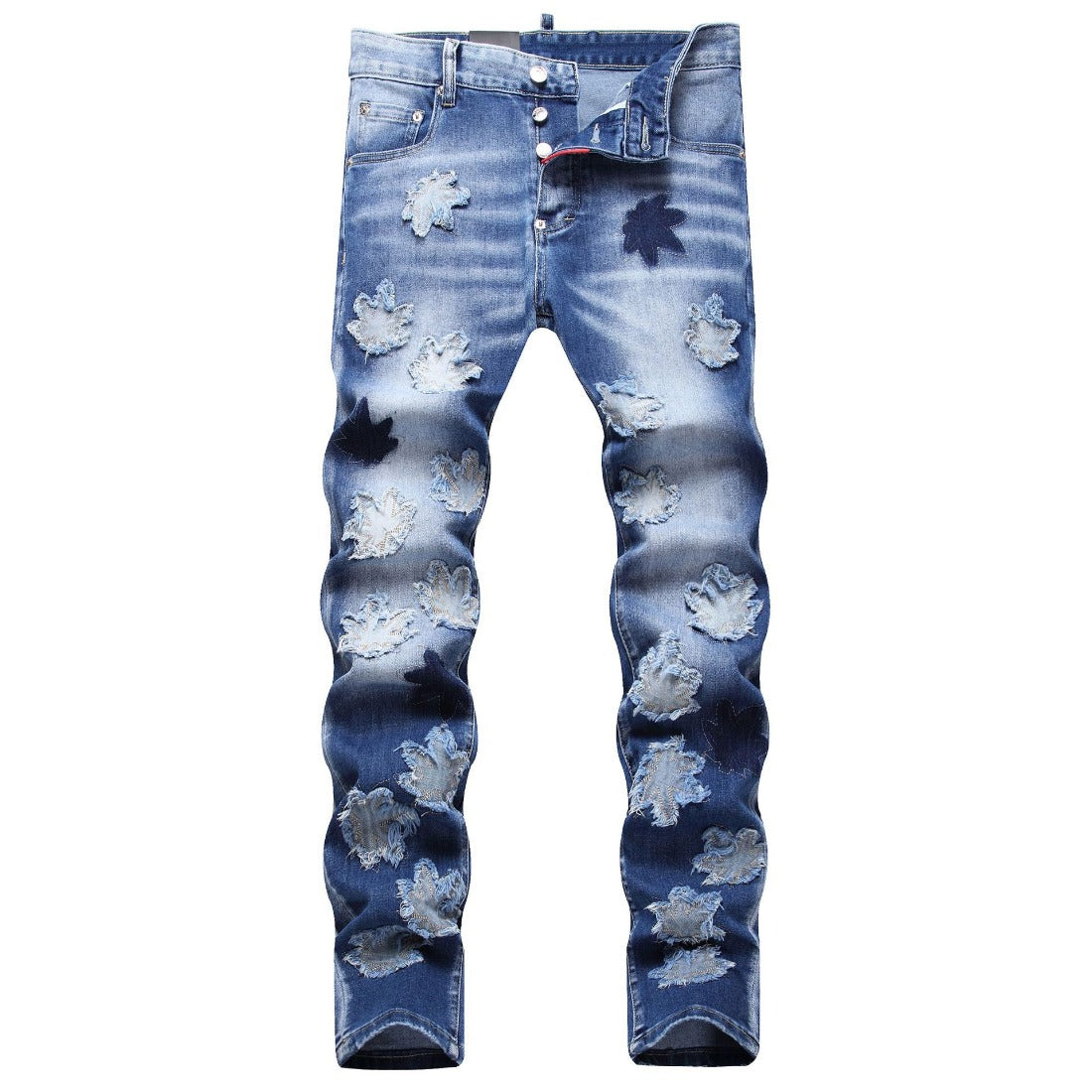 DSQ2 Jeans Maple Leaf Stickers Broken Copper Jeans