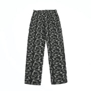 Men Jeans Embroidered Paisley Jeans Loose Retro Trousers