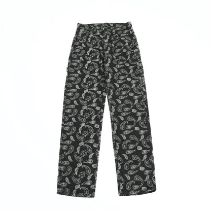 Men Jeans Embroidered Paisley Jeans Loose Retro Trousers