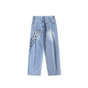 Men Jeans Vintage Brown Jeans Oversize Overalls