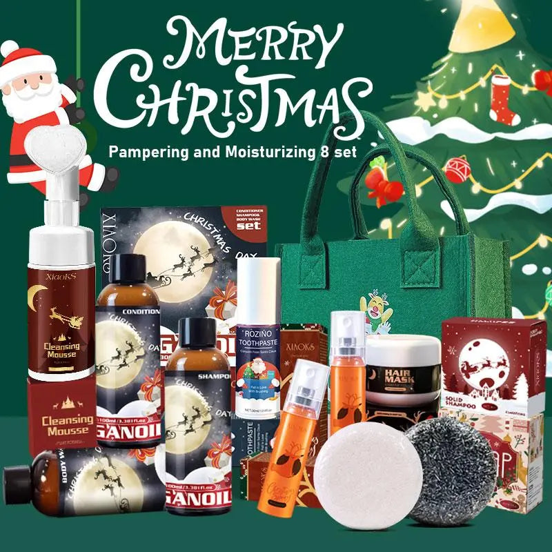 ROZINO Christmas Gift Set for Women - 8 Piece Bath, Body & Hair Care Collection