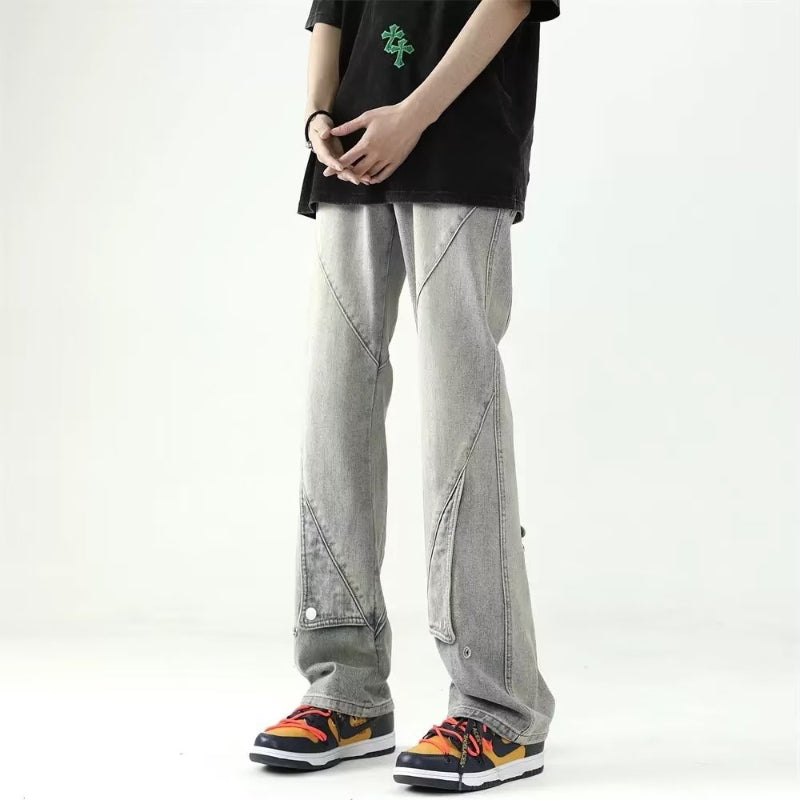 Men Jeans Loose Jeans Summer Oversize Skinny Wide-Leg Straight Pants