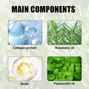 ROZINO Organic Rosemary Hair Mask & Mint Oil Set - Deep Conditioning Treatment for Dry, Damaged Hair with Biotin