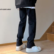 Men Jeans Slim-Fit Light Color Straight-Leg Overalls