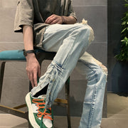 Men Jeans Ripped Jeans Men's Summer Bell-Bottom Pants