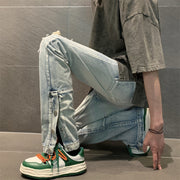 Men Jeans Ripped Jeans Men's Summer Bell-Bottom Pants